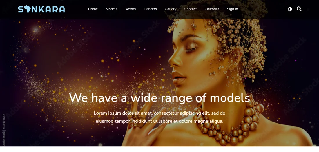Modelling showcase website preview